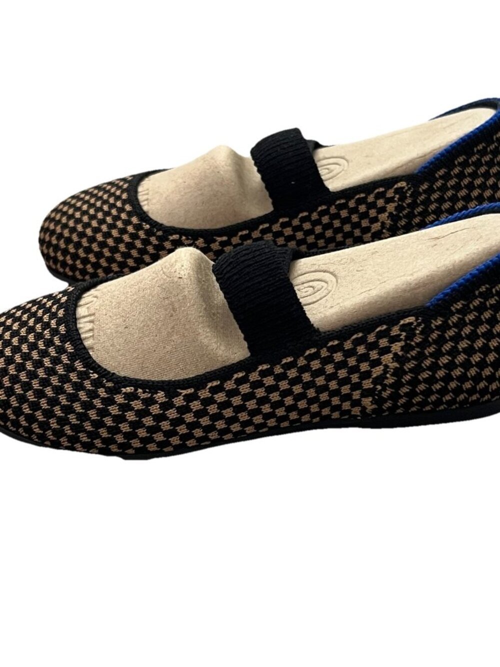 Rothy's Kids Mary Jane Shoes Wren Micro Check Size 11 Black Brown Flats